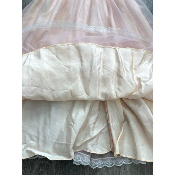 Vintage Parie of Dallas Tx Girls Pageant Ball Gown Organza Pink Peach Small - Picture 3 of 7